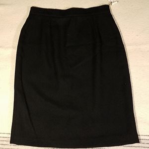 New Cortland Coll Petites Black Wool Skirt Sz 14P